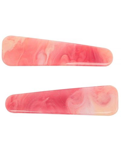 Valet Studio Cosmos Coral Marbled Hair Clips - Pink