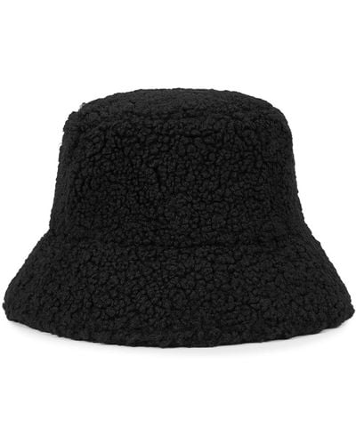 Lack of Color Teddy Faux Shearling Bucket Hat - Black