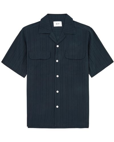 NN07 Daniel Striped Cotton Shirt - Blue