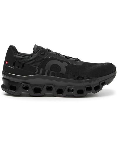 On Shoes Cloudmonster Mesh Sneakers - Black
