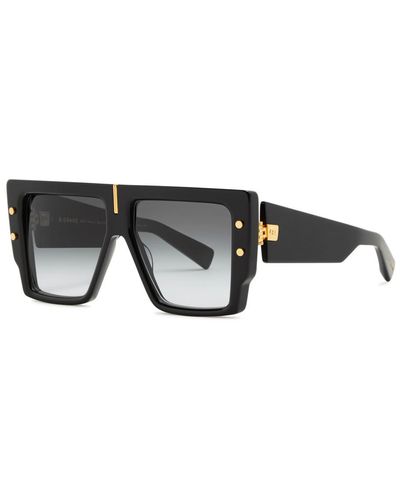 BALMAIN EYEWEAR B-grand D-frame Sunglasses - Black