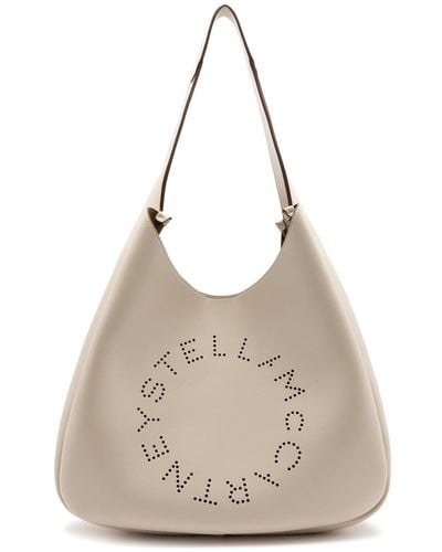 Stella McCartney Stella Logo Faux Leather Shoulder Bag - Natural
