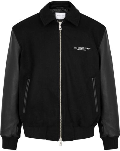 MKI Miyuki-Zoku Panelled Logo Wool-blend Varsity Jacket - Black