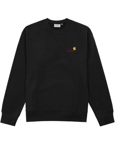 Carhartt American Script Logo-Embroidered Jersey Sweatshirt - Black