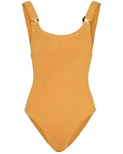 Hunza G Domino Seersucker Swimsuit - Orange