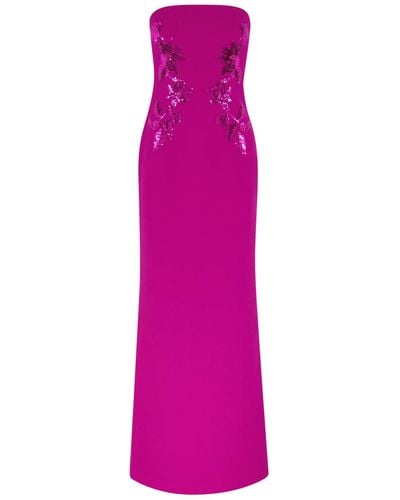Rebecca Vallance Venetia Sequin-embellished Strapless Gown - Purple