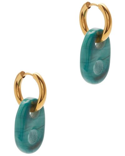 SANDRALEXANDRA Marnier 18kt Gold-plated Hoop Earrings - Blue