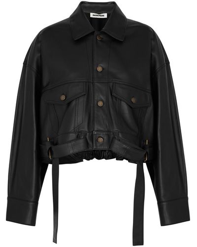 DARKPARK Carter Cropped Leather Jacket - Black