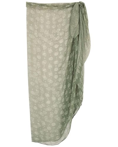Cloe Cassandro Printed Silk-chiffon Sarong - Green