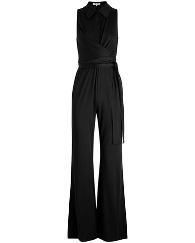 Diane von Furstenberg Kellie Wide-Leg Jersey Jumpsuit - Black