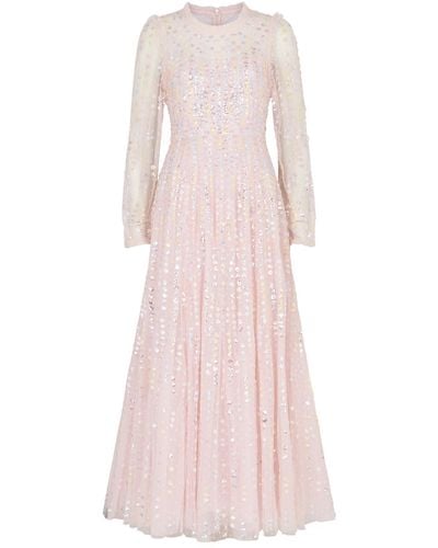 Needle & Thread Raindrop Sequin-embellished Tulle Gown - Pink