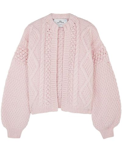 Mr. Mittens Kimmie Textured-Knit Wool Cardigan - Pink