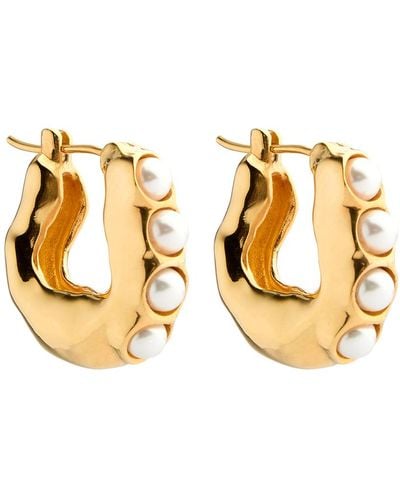 Joanna Laura Constantine Wave 18Kt-Plated Hoop Earrings - Metallic