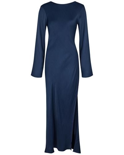 Bella Dahl Satin Maxi Dress - Blue