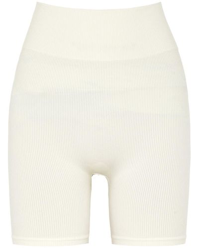 Prism Composed Ribbed Stretch-Jersey Cycling Shorts - White