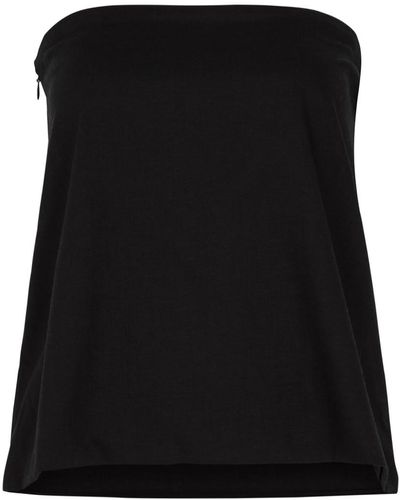 AEXAE Strapless Woven Top - Black