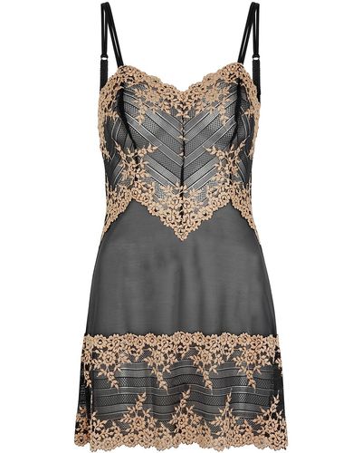 Wacoal Embrace Lace Embroidered Tulle Chemise - Grey