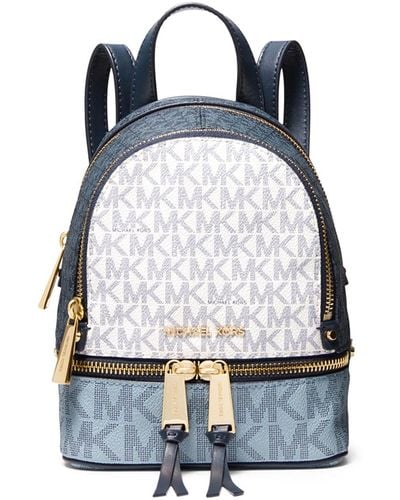 MICHAEL Michael Kors Rhea Mini Color-block Logo Backpack - Blue
