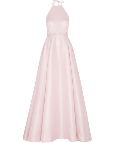 BERNADETTE Delilah Halterneck Taffeta Gown - Pink