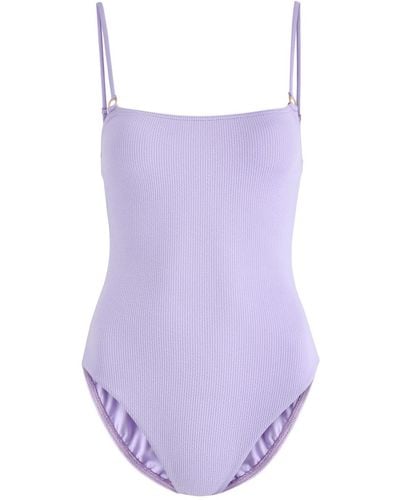 Melissa Odabash Palma Ribbed Swimsuit - Purple