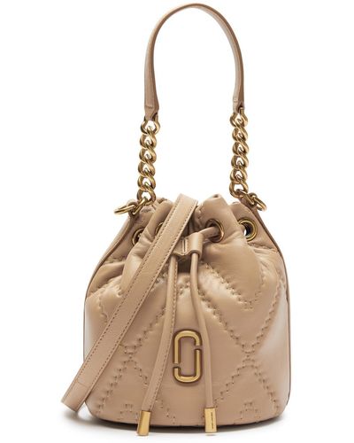Marc Jacobs The Bucket Quilted Leather Bucket Bag - Natural