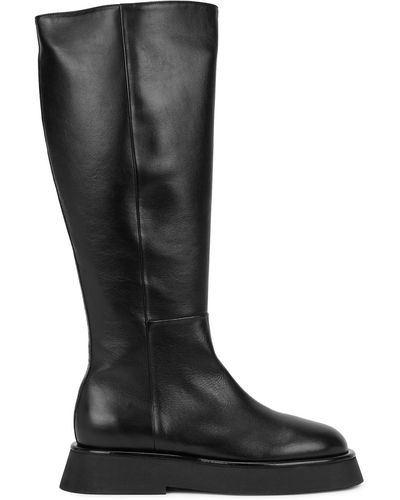 Wandler Rosa Black Leather Knee-high Boots