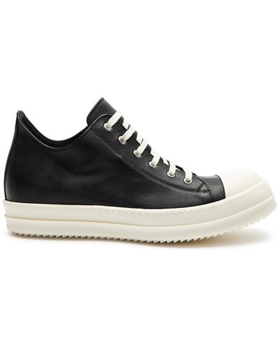 Rick Owens Leather Trainers - Black