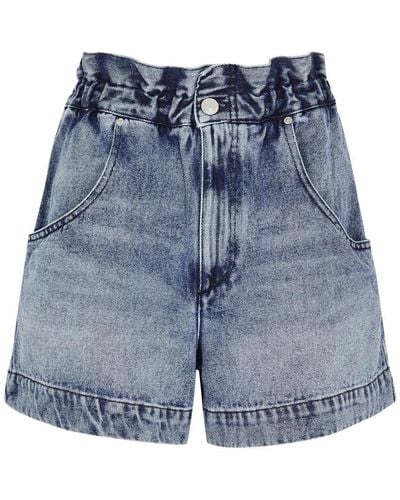 Isabel Marant Titea Paperbag Denim Shorts - Blue
