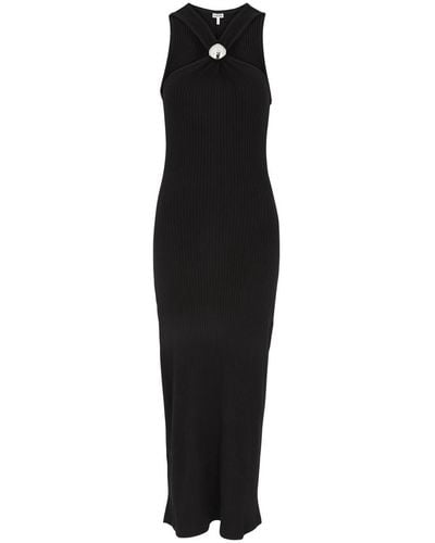 Loewe Anagram Pebble Jersey Midi Dress - Black