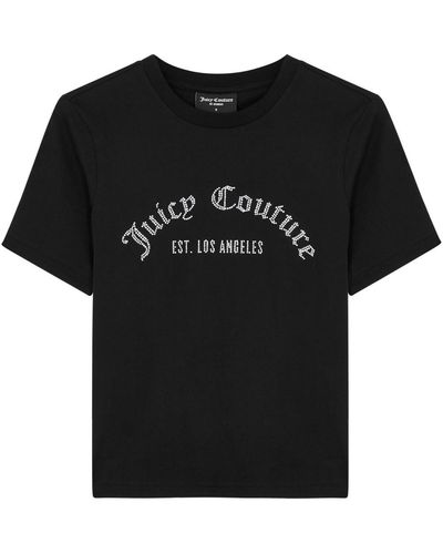 Juicy Couture Noah Logo-embellished Cotton T-shirt - Black