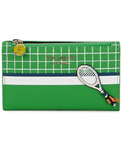 Kate Spade Courtside Printed Leather Wallet - Green