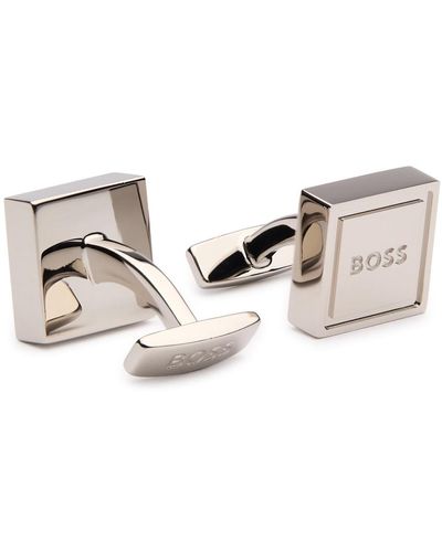 BOSS Logo-Engraved Cufflinks - Natural