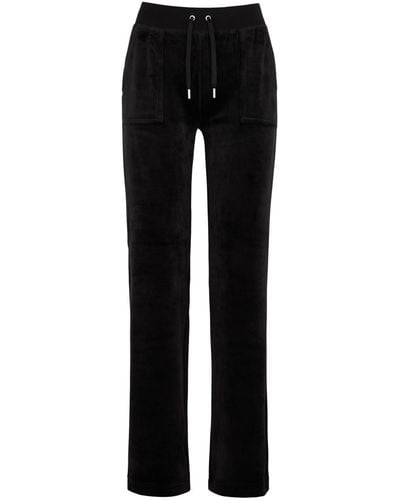 Juicy Couture Del Ray Logo Velour Sweatpants - Black