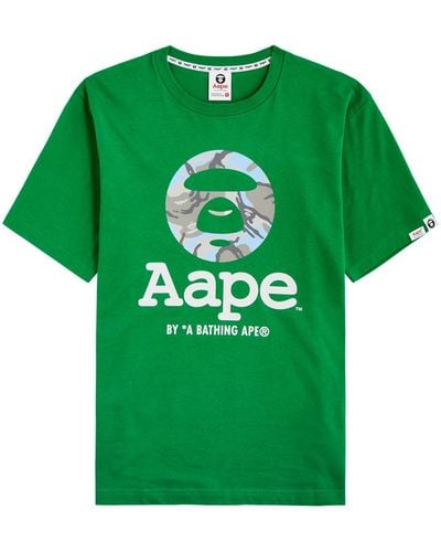 Aape Logo-Print Cotton T-Shirt - Green