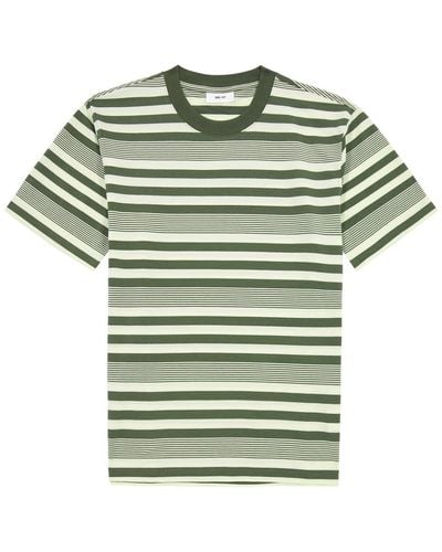NN07 Adam Striped Stretch-Jersey T-Shirt - Green