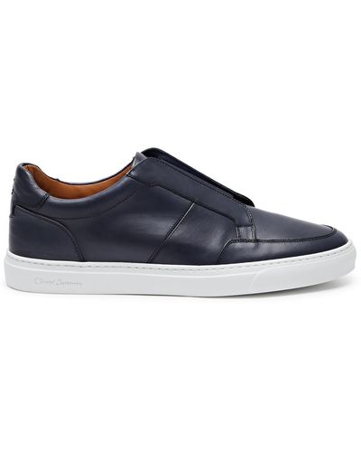 Oliver Sweeney Rende Panelled Leather Trainers - Blue