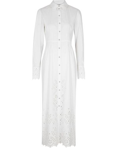 Rabanne Broderie Anglaise Cotton Shirt Dress - White