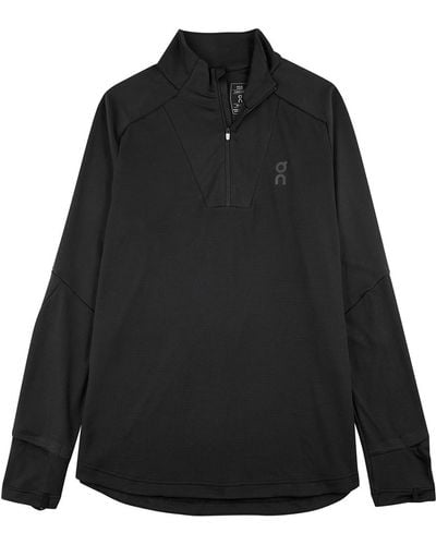 On Shoes On Climate Half-Zip Jersey Top - Black