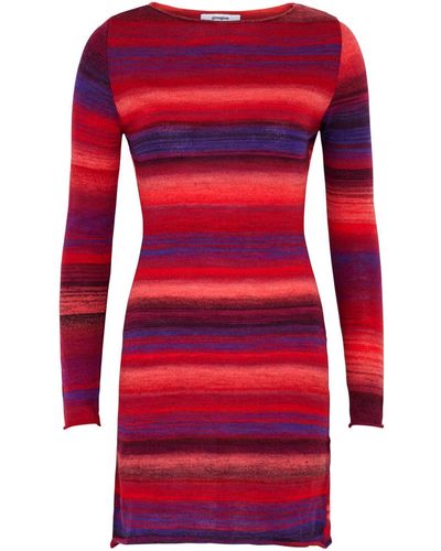 GIMAGUAS Cezza Striped Knitted Mini Dress - Red