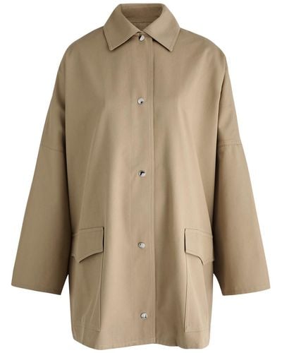 Totême Oversized Cotton-Twill Jacket - Natural