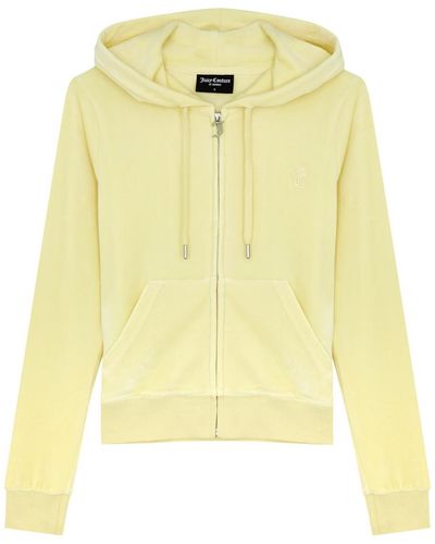 Juicy Couture Robertson Hooded Velour Sweatshirt - Yellow