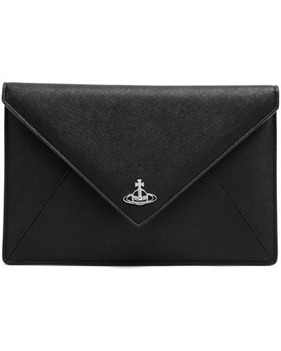 Vivienne Westwood Envelope Vegan Leather Clutch - Black