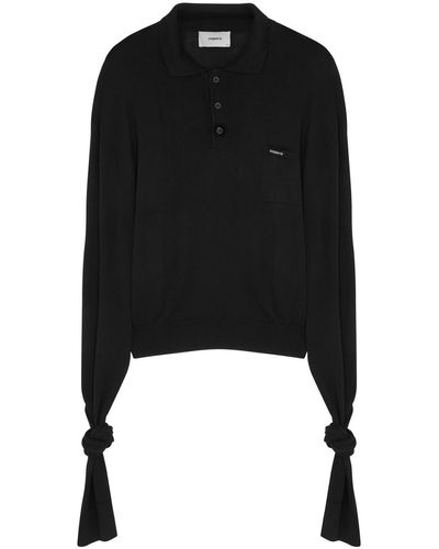 Coperni Cotton Polo Sweater - Black