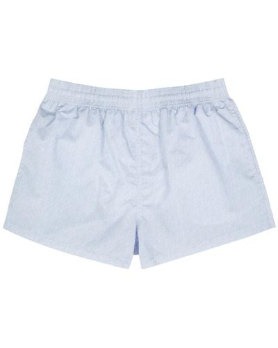 Off-White c/o Virgil Abloh Logo-print Shell Swim Shorts - Blue