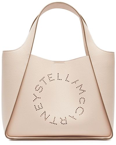 Stella McCartney Stella Logo Faux Leather Tote - Natural