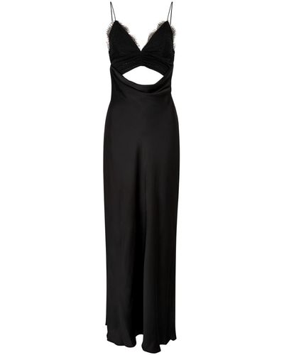 Misha Collection Maxxy Cut-Out Satin Maxi Slip Dress - Black