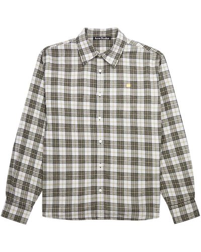 Acne Studios Checked Flannel Shirt - Grey