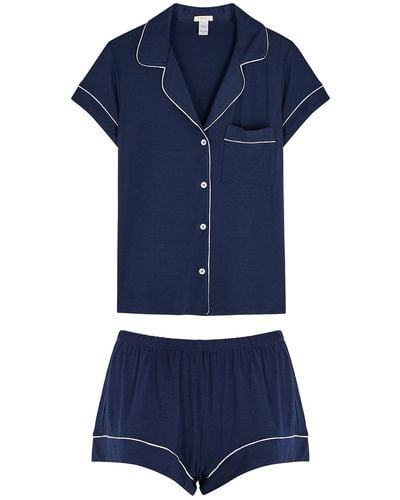 Eberjey Gisele Jersey Pajama Set - Blue