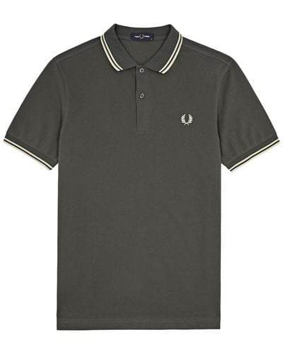 Fred Perry Logo-embroidered Piqué Cotton Polo Shirt - Black