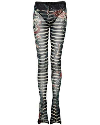 Jean Paul Gaultier Sailor Tattoo Flared Tulle leggings - Black